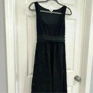 Mimi Maternity Lace Empire Waist Sleeveless Black Cocktail Party Dress Size M